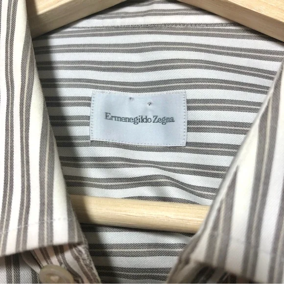 ERMENEGILDO ZEGNA Comfort Fit Long Sleeve Button Down Shirt 42/16 1/2 - Picture 3 of 8